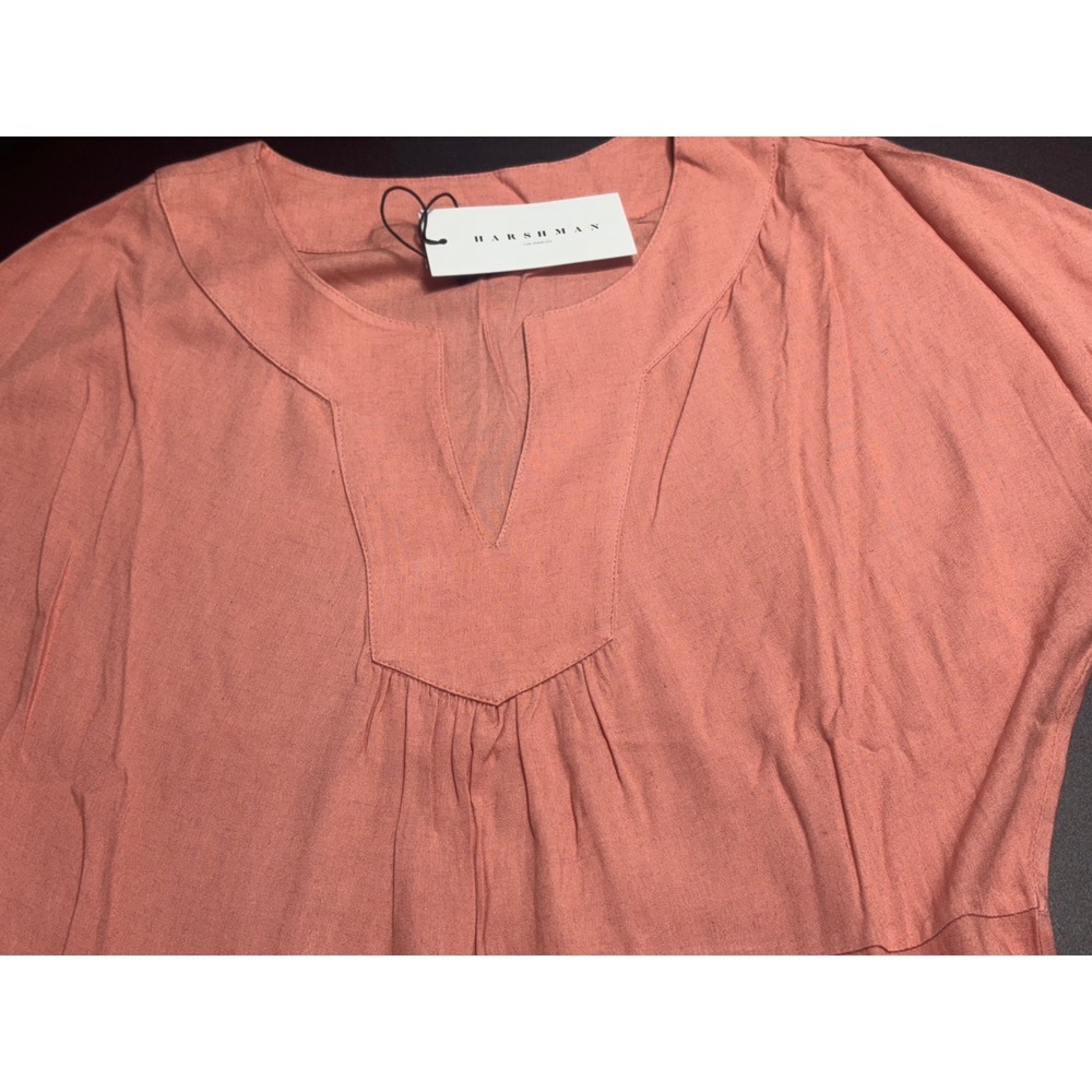 Harshman NEW Ella Midi 3/4 Sleeve Tiered A-Line V-Neck Dress Rose Size X-Small‎ - Picture 3 of 8